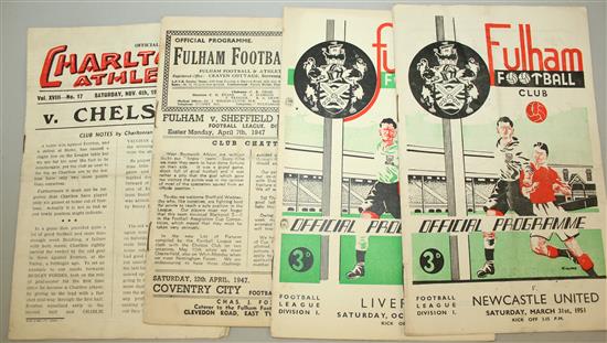 Twenty 1946-53 London Football club programmes,